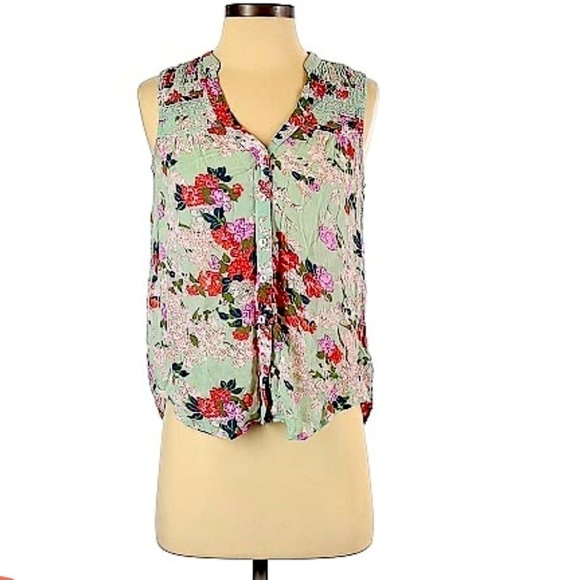 Meadow Rue Floral HighLow Sleeveless Blouse | SIZE 0 - Picture 1 of 6
